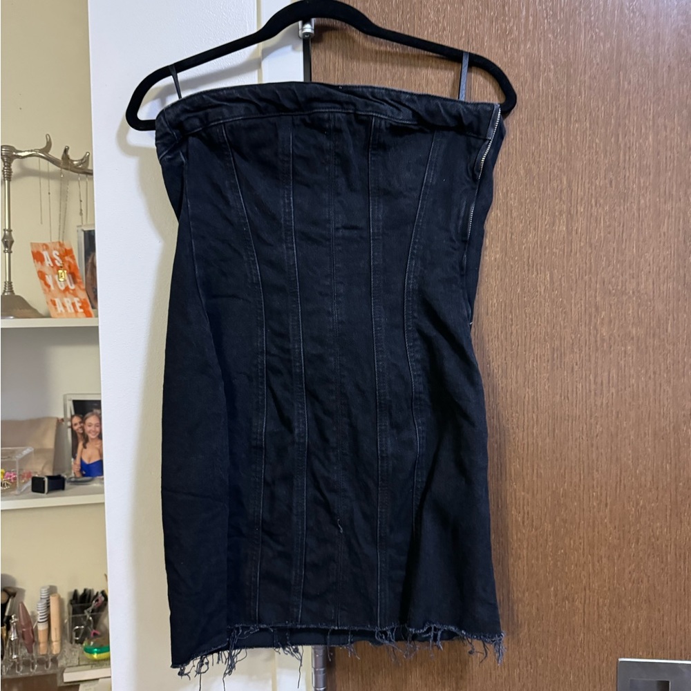 Zara Strapless Jean Dress